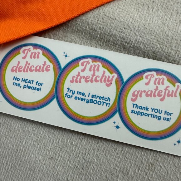 Cheek Boss Women's High-Waisted Orange Bikini Bottoms 2XL Nylon & Spandex - Picture 4 of 5